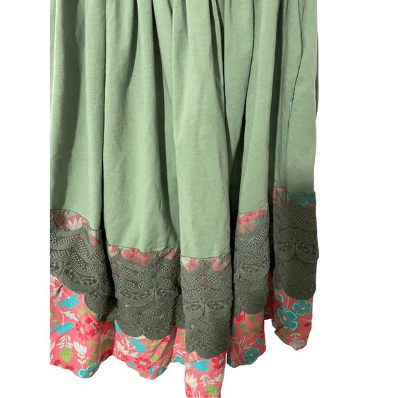 Matilda Jane Girls Large Green Peaceful Plains Boho Embroidered Lace Trim Dress - Picture 5 of 5